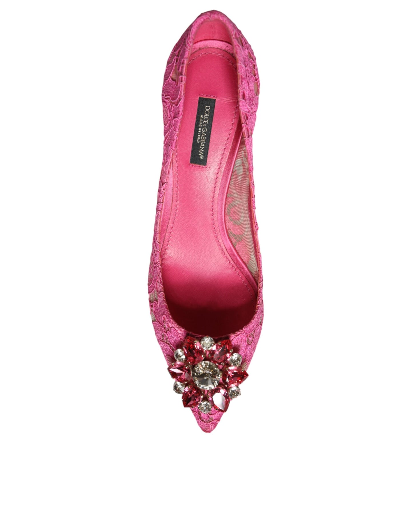 Dolce & Gabbana Rosa Taormina Spitze Kristall Heels Pumps Schuhe