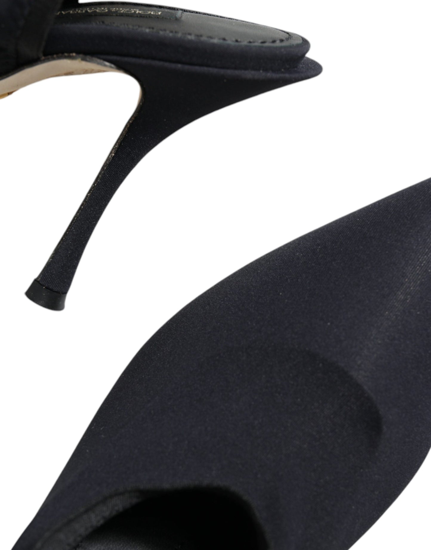 Dolce & Gabbana Schwarze Jersey Stretch Heels Slingback Schuhe