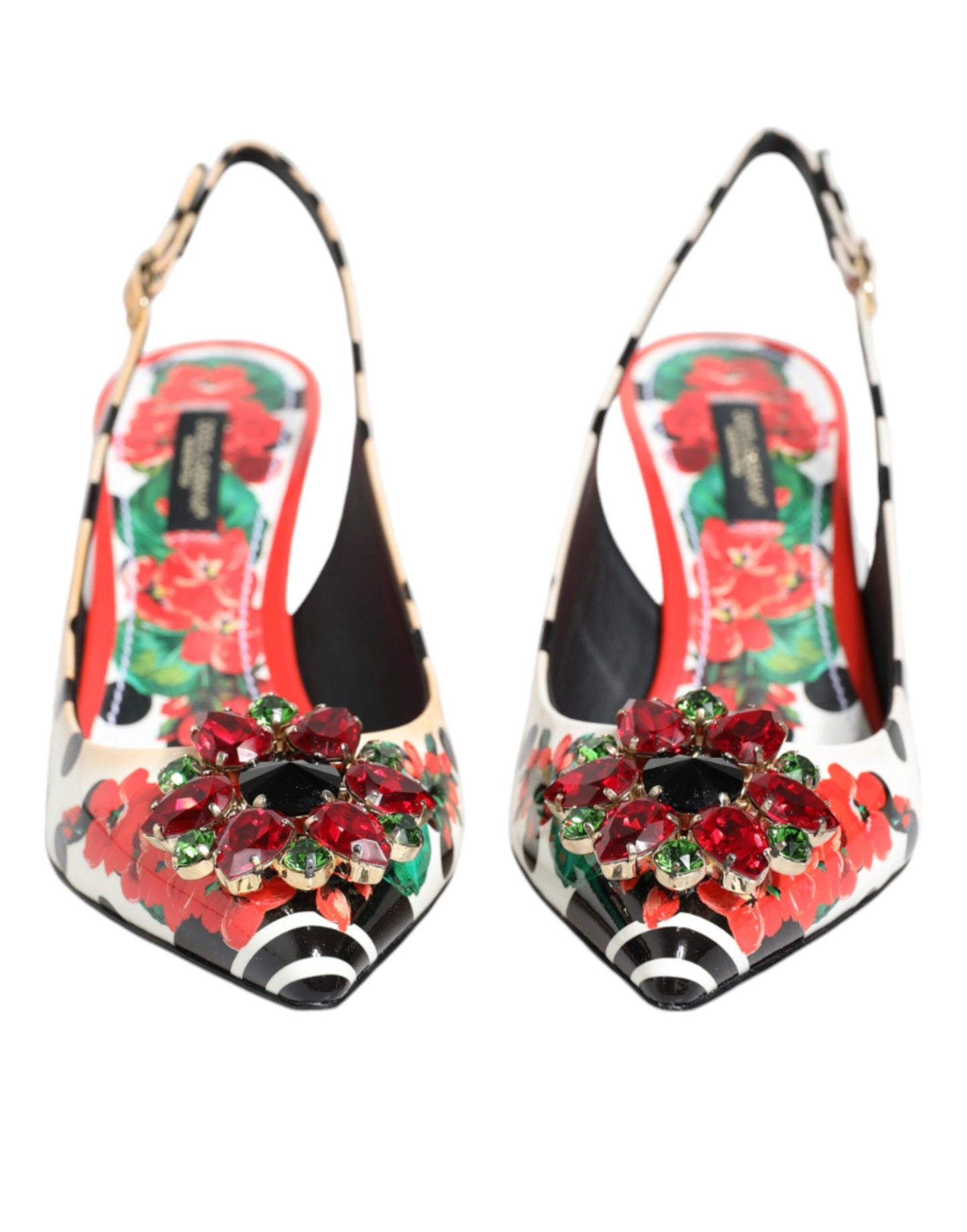 Dolce &amp; Gabbana Multicolor Crystal Heels Slingback -kengät