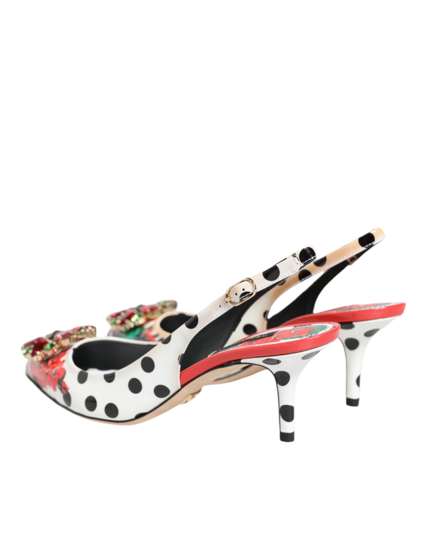 Dolce &amp; Gabbana Multicolor Crystal Heels Slingback -kengät