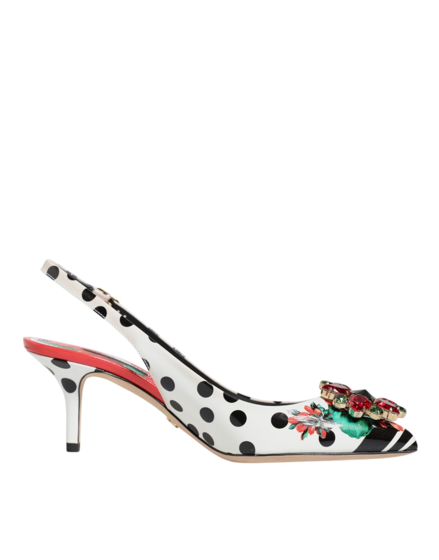 Dolce &amp; Gabbana Multicolor Crystal Heels Slingback -kengät