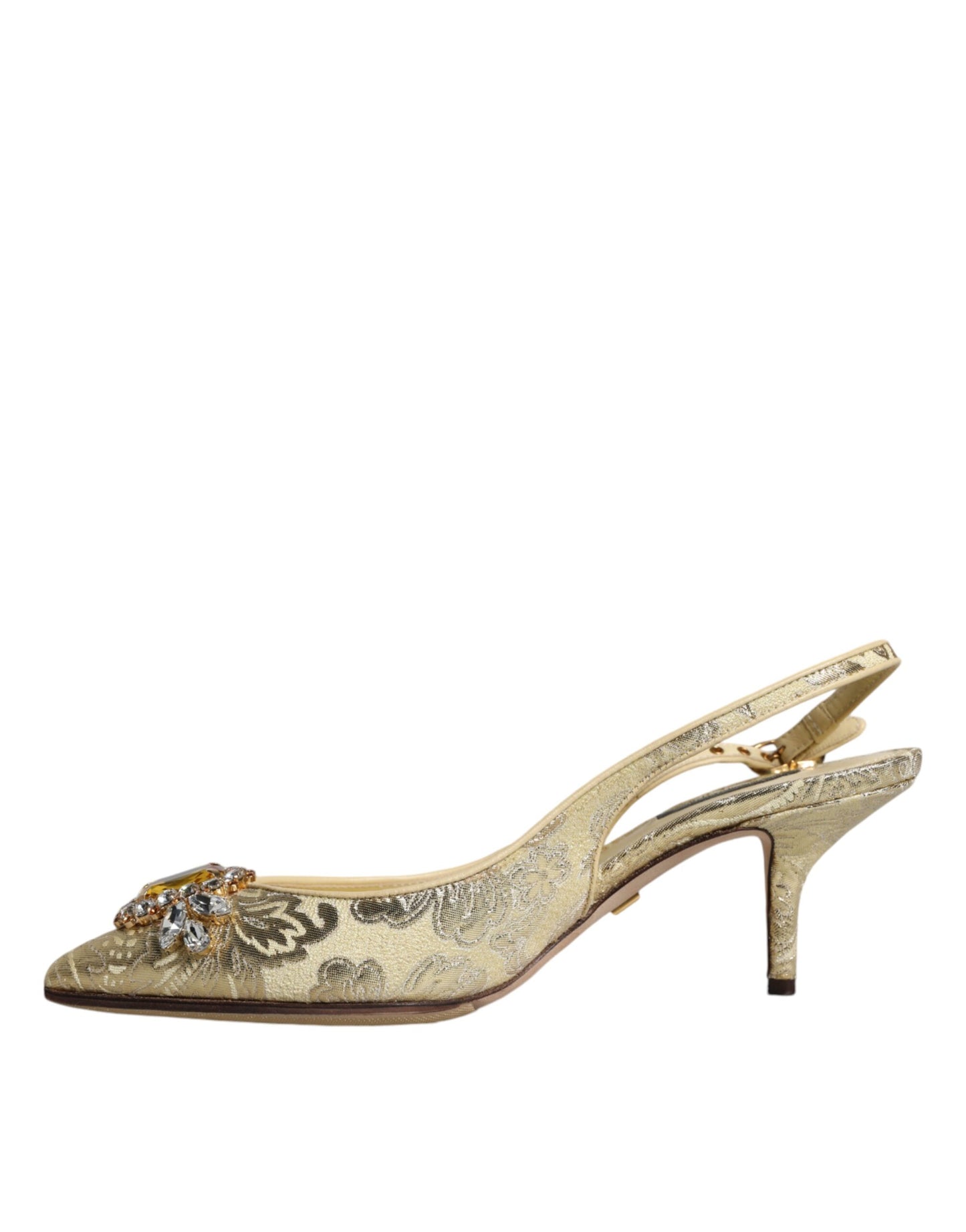 Dolce &amp; Gabbana Gold Crystal Pumps Heels Slingbacks -kengät