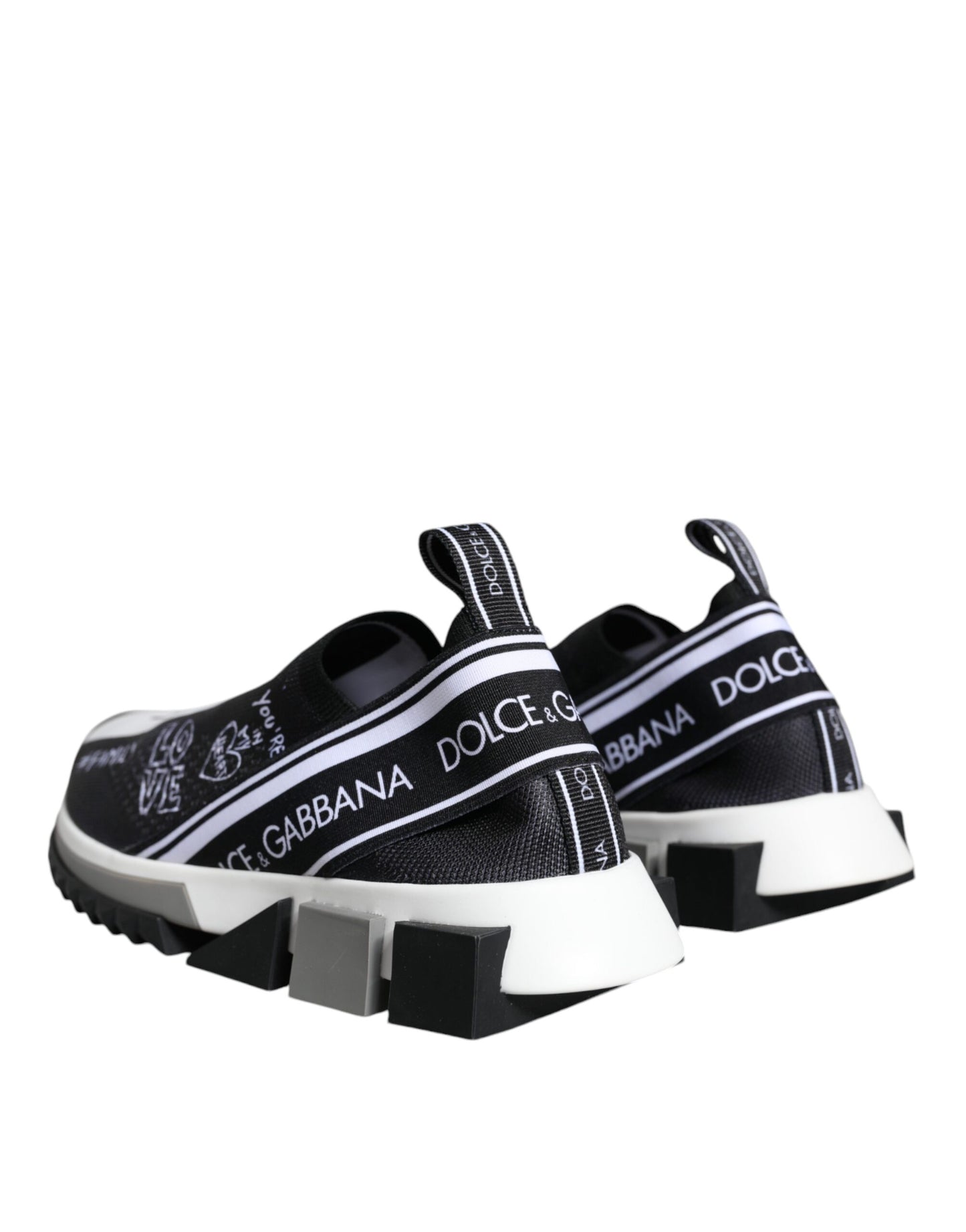 Dolce & Gabbana Schwarz Weiß Sorrento Low Top Sneakers Schuhe