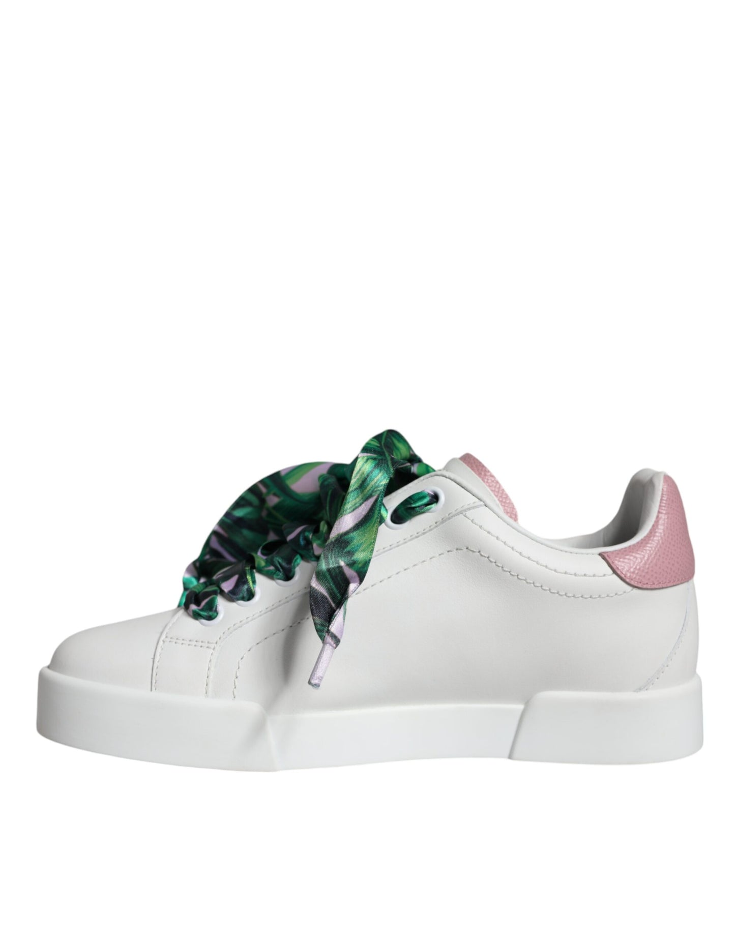 Dolce & Gabbana Weiß Leder Portofino Low Top Turnschuhe Schuhe