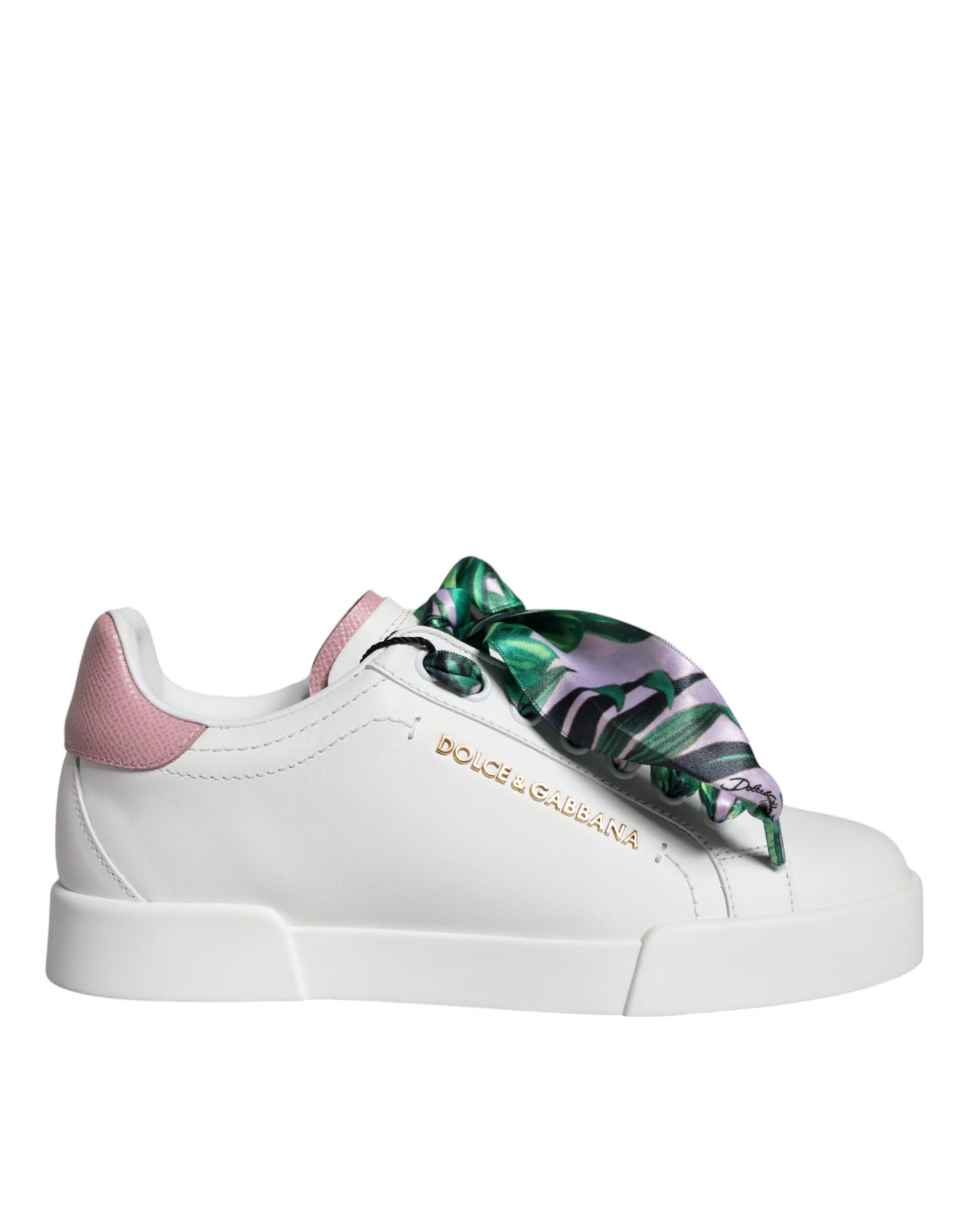 Dolce & Gabbana Weiß Leder Portofino Low Top Turnschuhe Schuhe