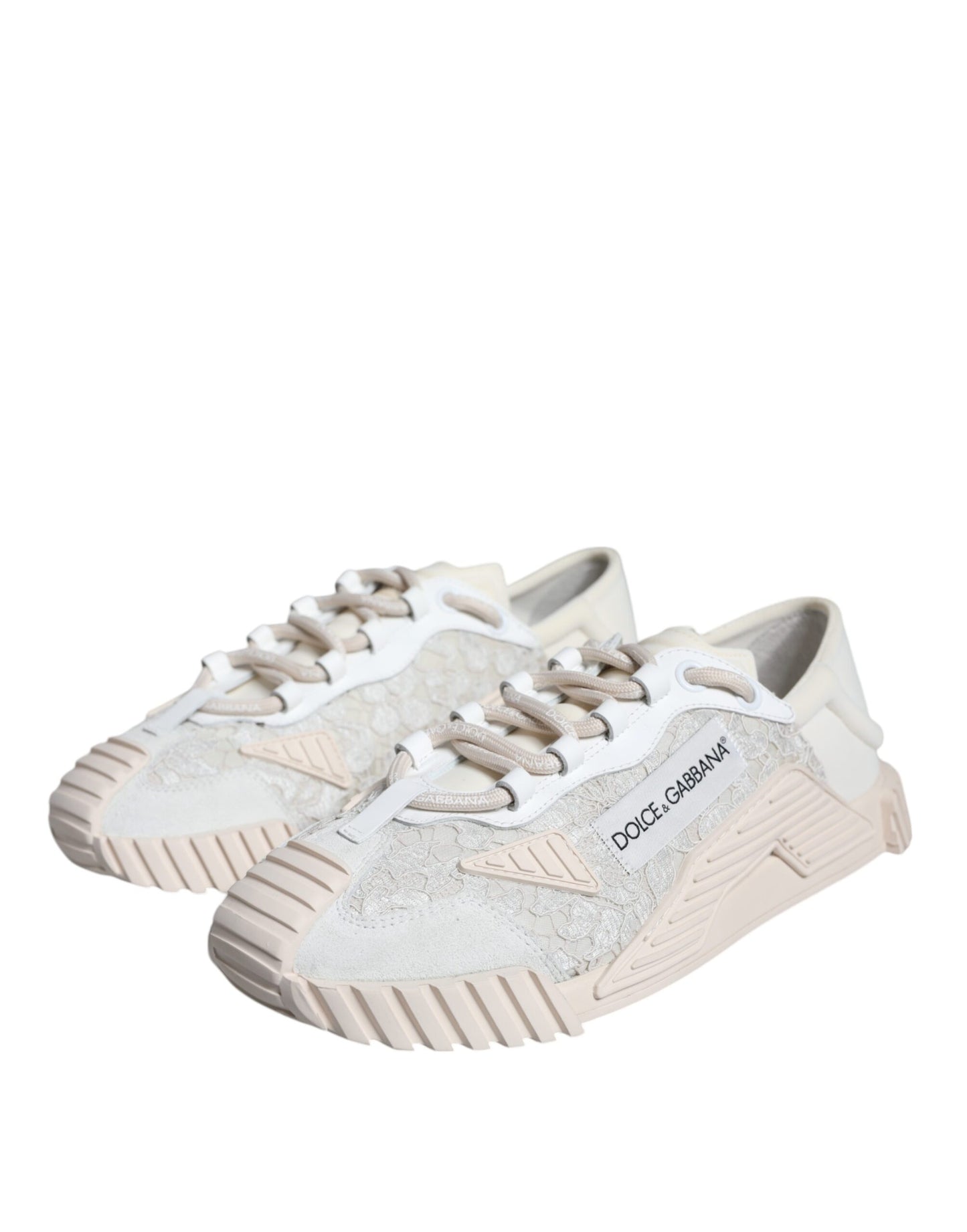 Dolce &amp; Gabbana White Lace NS1 Low Top -lenkkarit urheilukengät