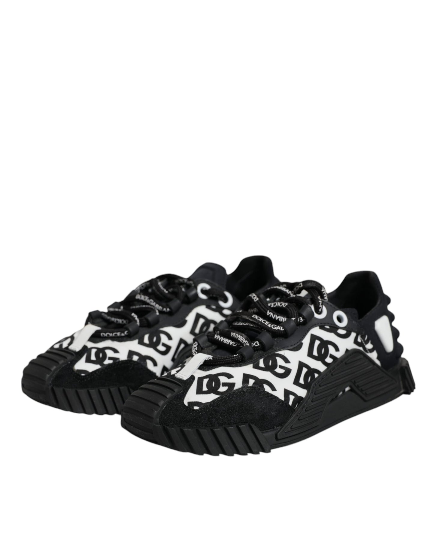 Dolce &amp; Gabbana Black Logo Lace Up matalat NS1-lenkkarit