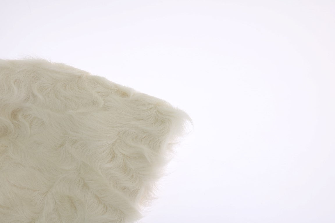 Dolce &amp; Gabbana Elegant White Fur Hat Ylellinen talvihattu