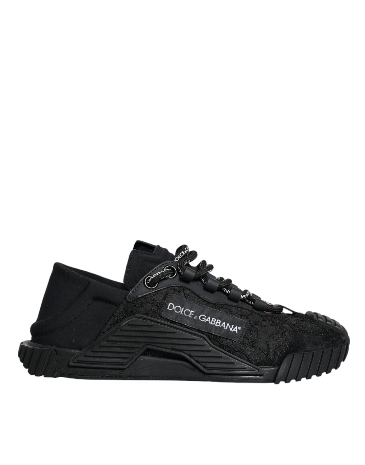 Dolce &amp; Gabbana Black Nylon Low Top NS1 Sneakers Shoes