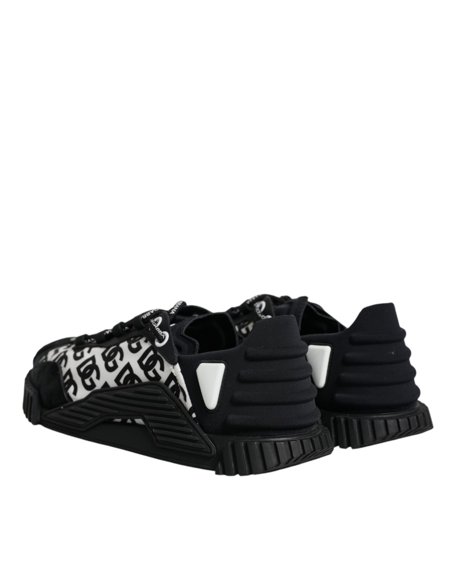 Dolce &amp; Gabbana Black Logo Lace Up Low Top NS1 Sneakers Shoes