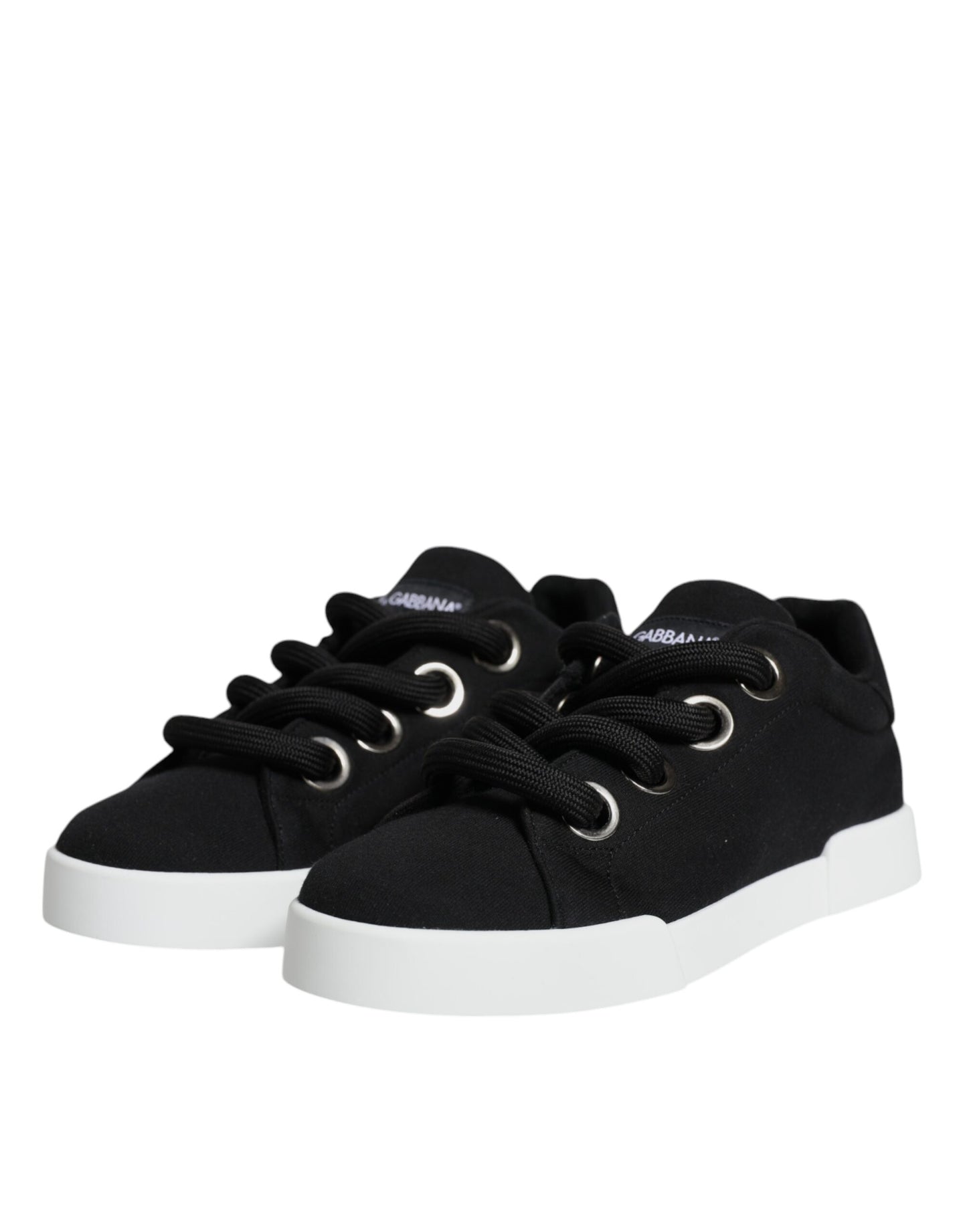 Dolce & Gabbana Schwarz Weiß Portofino Low Top Sneakers Schuhe