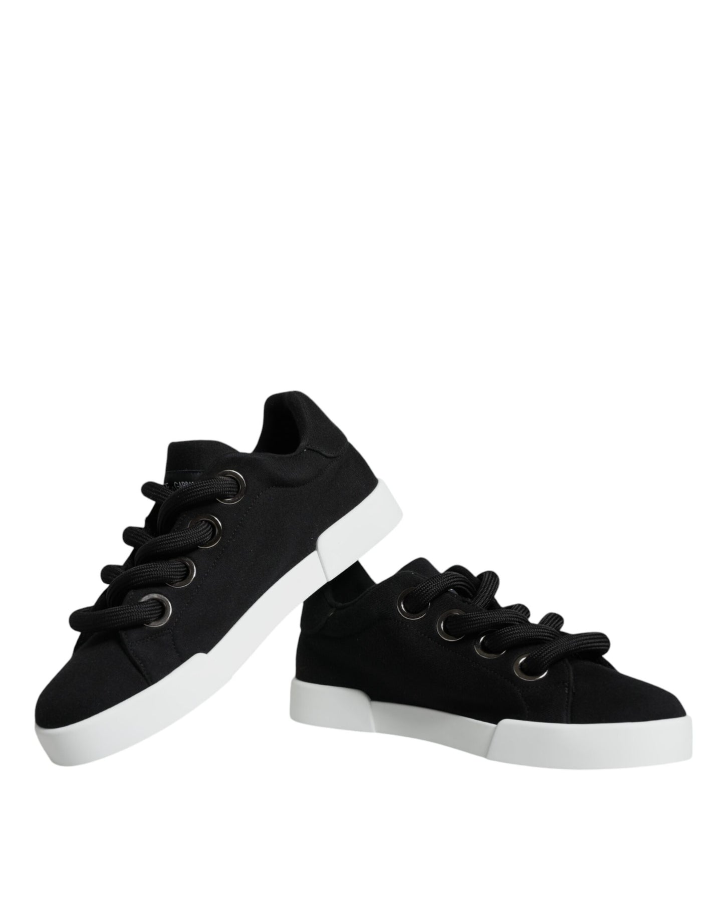 Dolce & Gabbana Schwarz Weiß Portofino Low Top Sneakers Schuhe