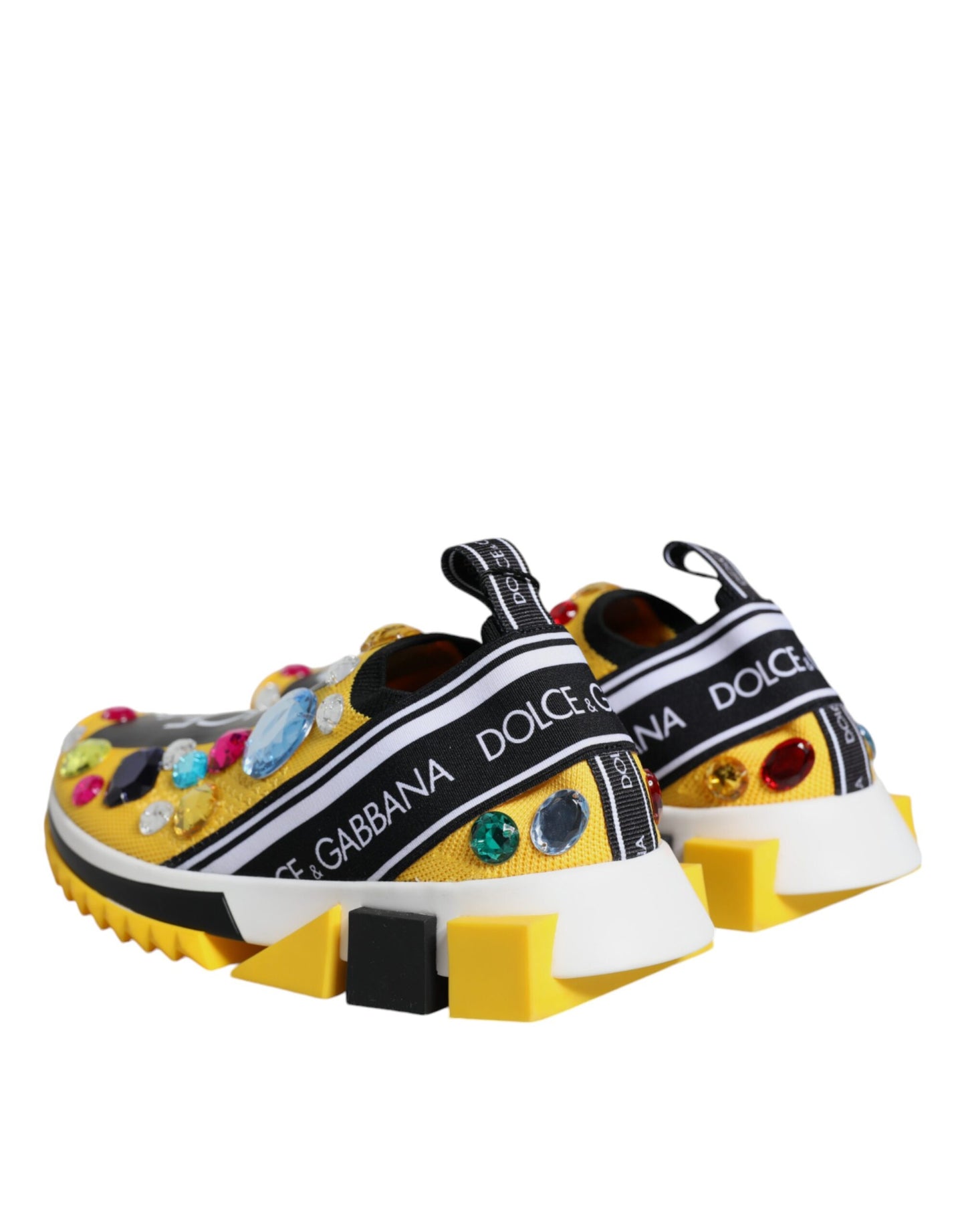 Dolce & Gabbana Gelb Sorrento Kristalle Low Top Turnschuhe Schuhe