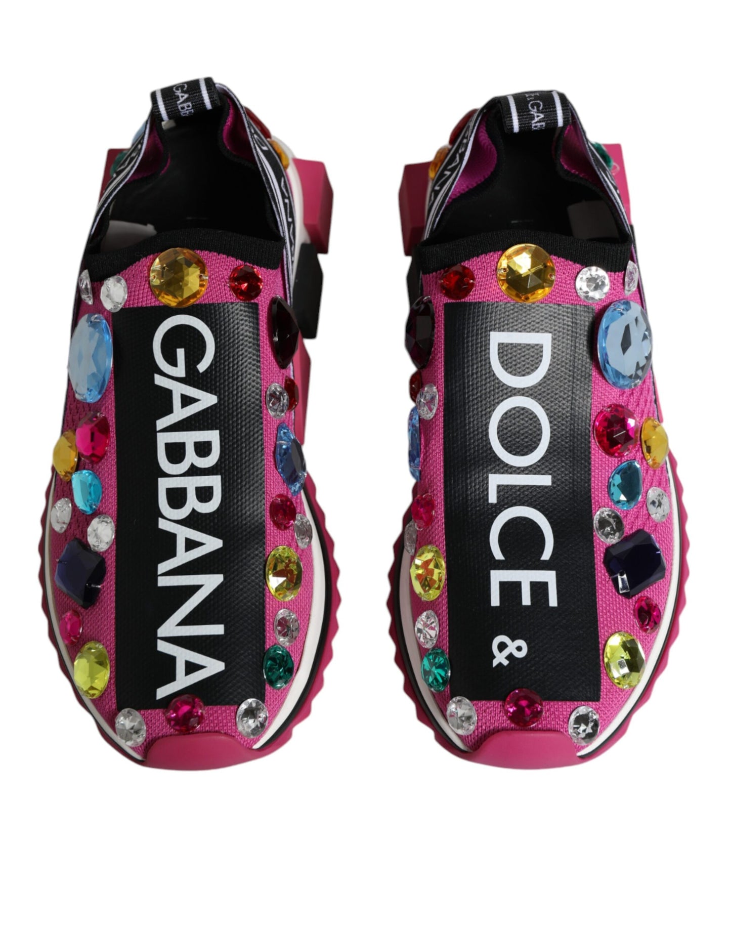 Dolce & Gabbana Rosa Sorrento Kristalle Low Top Turnschuhe Schuhe