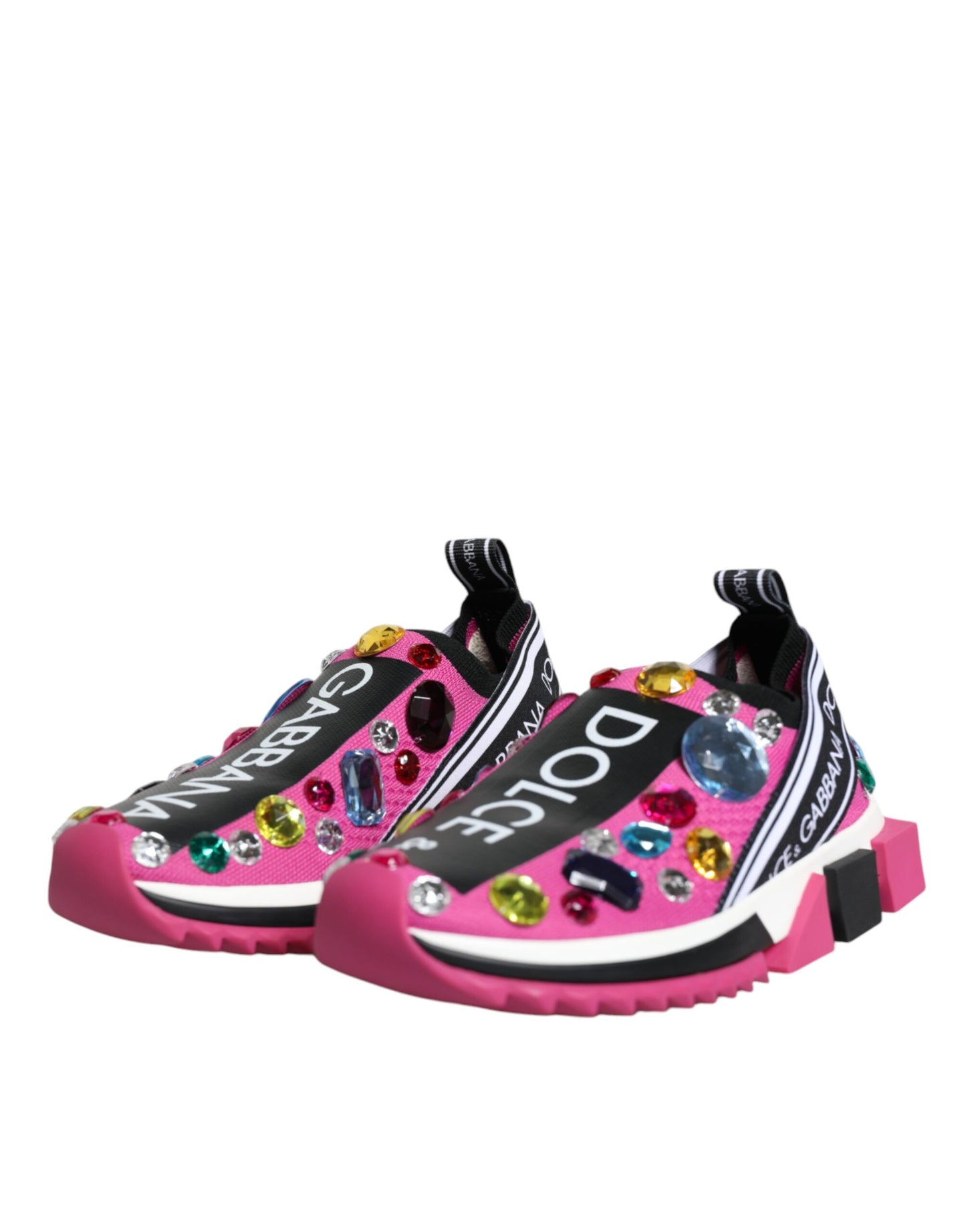 Dolce & Gabbana Rosa Sorrento Kristalle Low Top Turnschuhe Schuhe