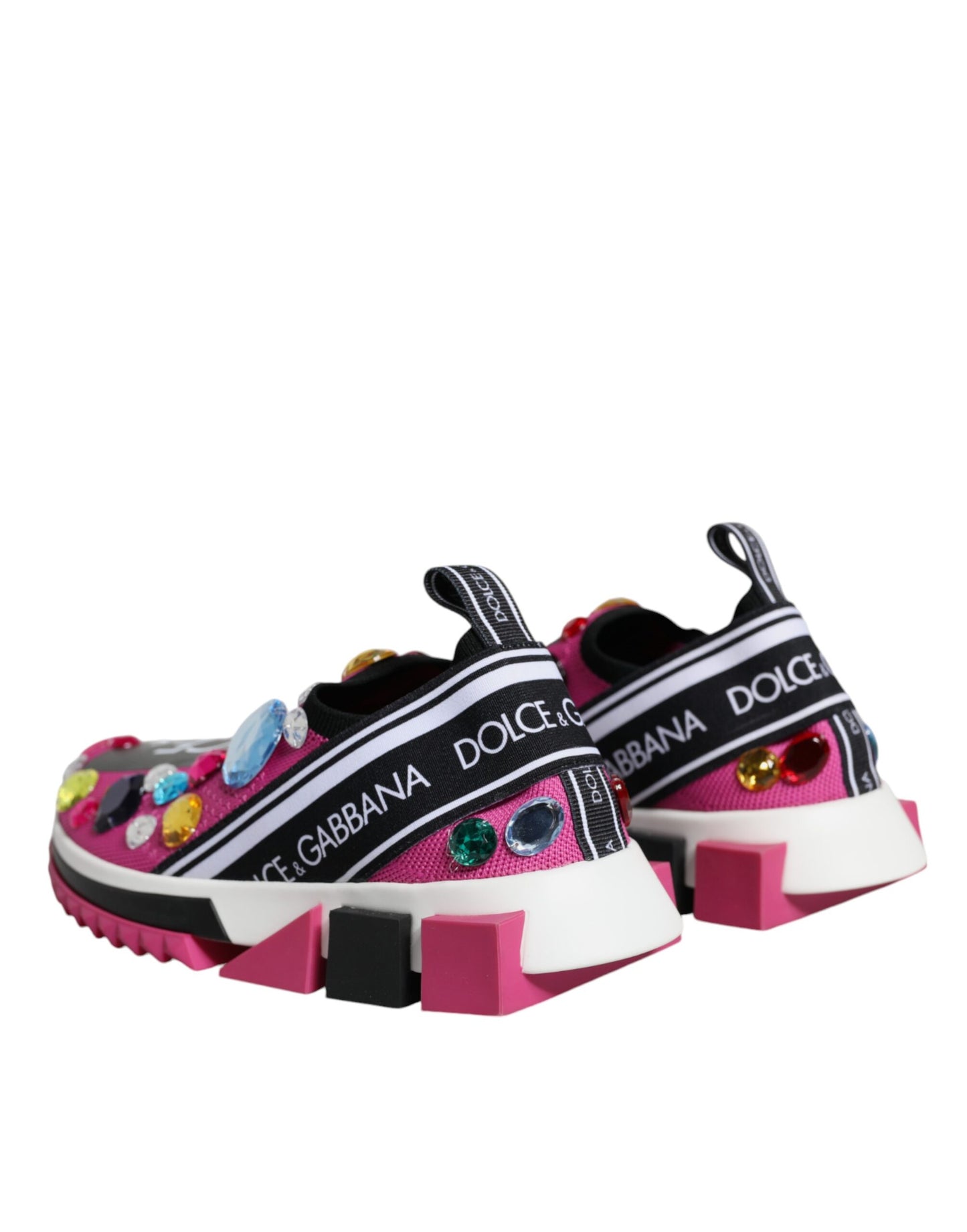 Dolce & Gabbana Rosa Sorrento Kristalle Low Top Turnschuhe Schuhe