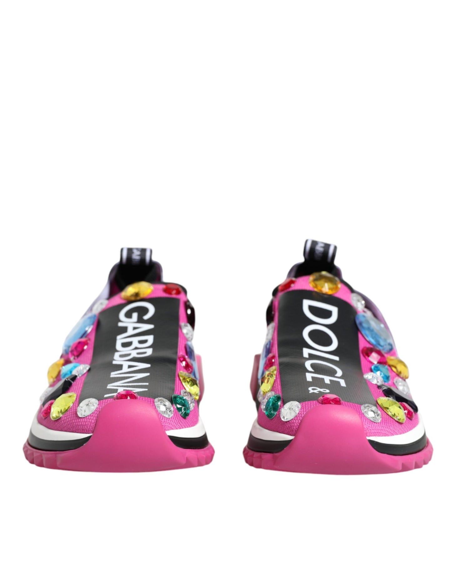 Dolce & Gabbana Rosa Sorrento Kristalle Low Top Turnschuhe Schuhe