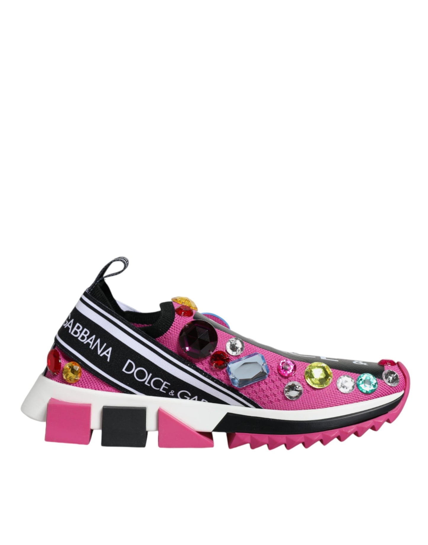 Dolce & Gabbana Rosa Sorrento Kristalle Low Top Turnschuhe Schuhe