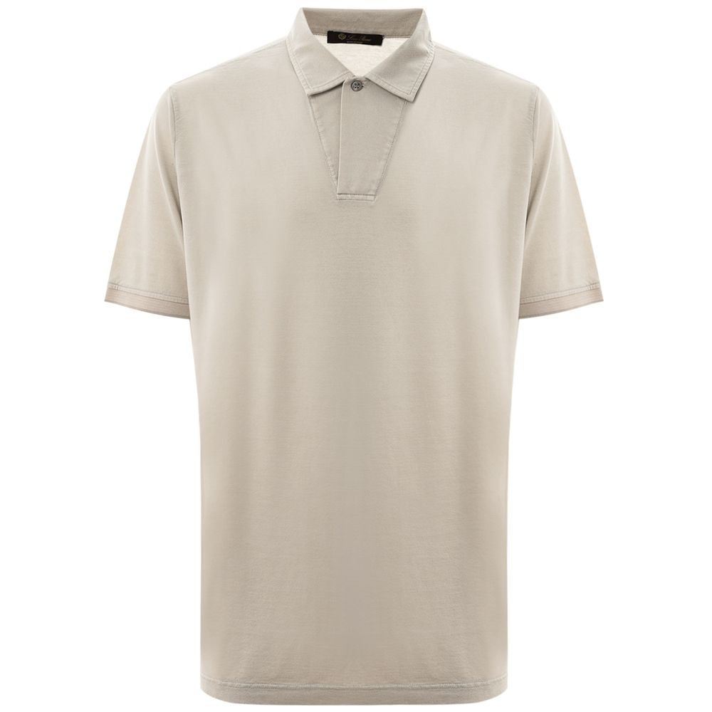 Loro Piana Graues Baumwoll-Poloshirt