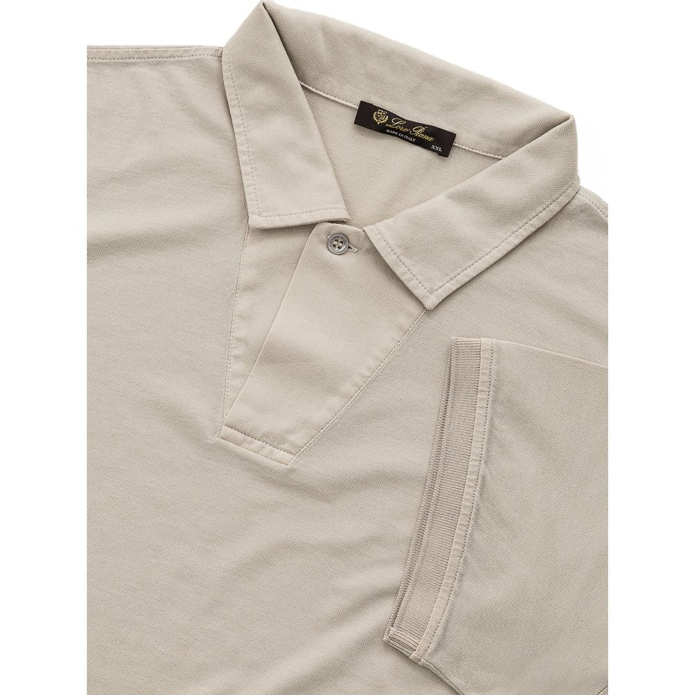 Loro Piana Graues Baumwoll-Poloshirt