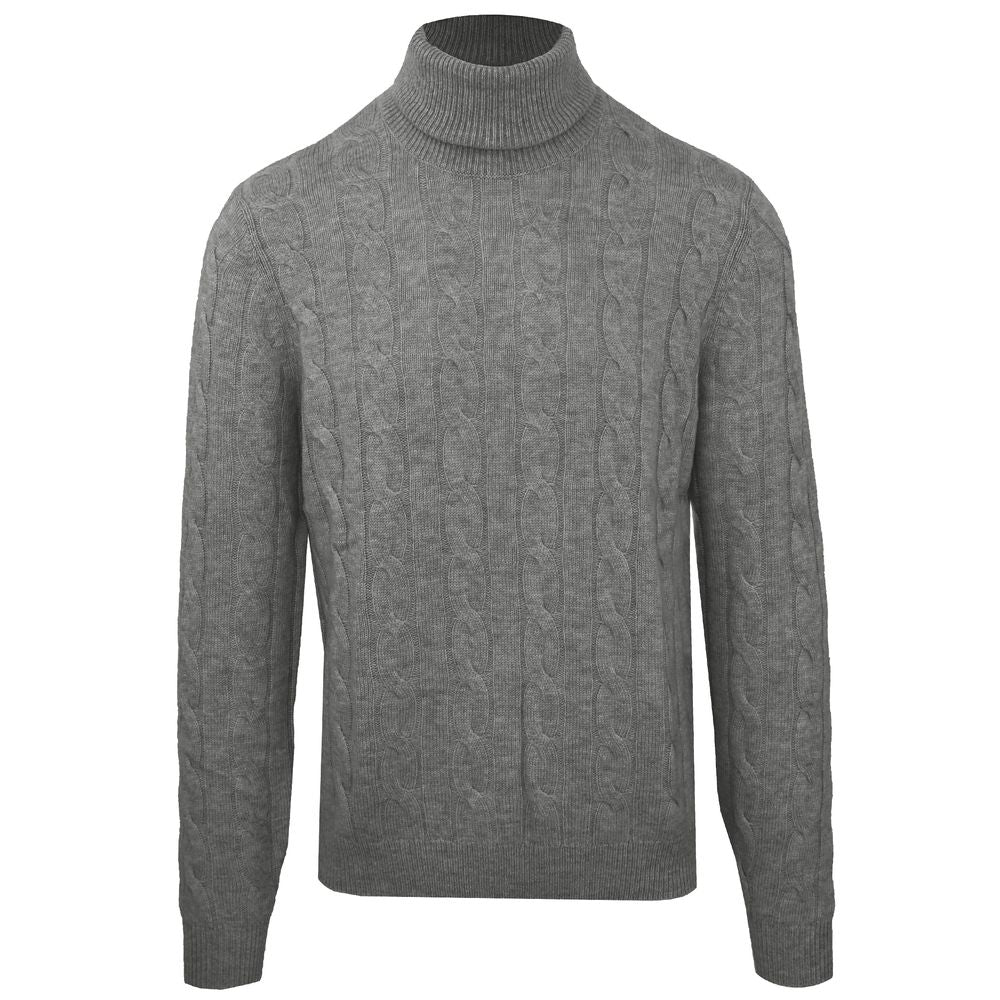 Malo Grey Wool Turtleneck Sweater for Men