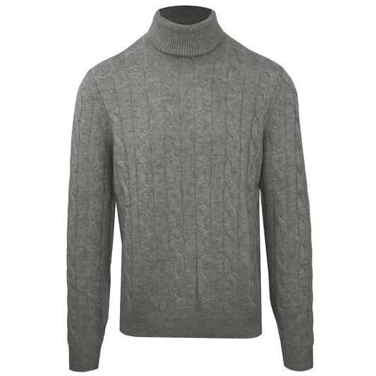 Malo Grey Wool Turtleneck Sweater for Men