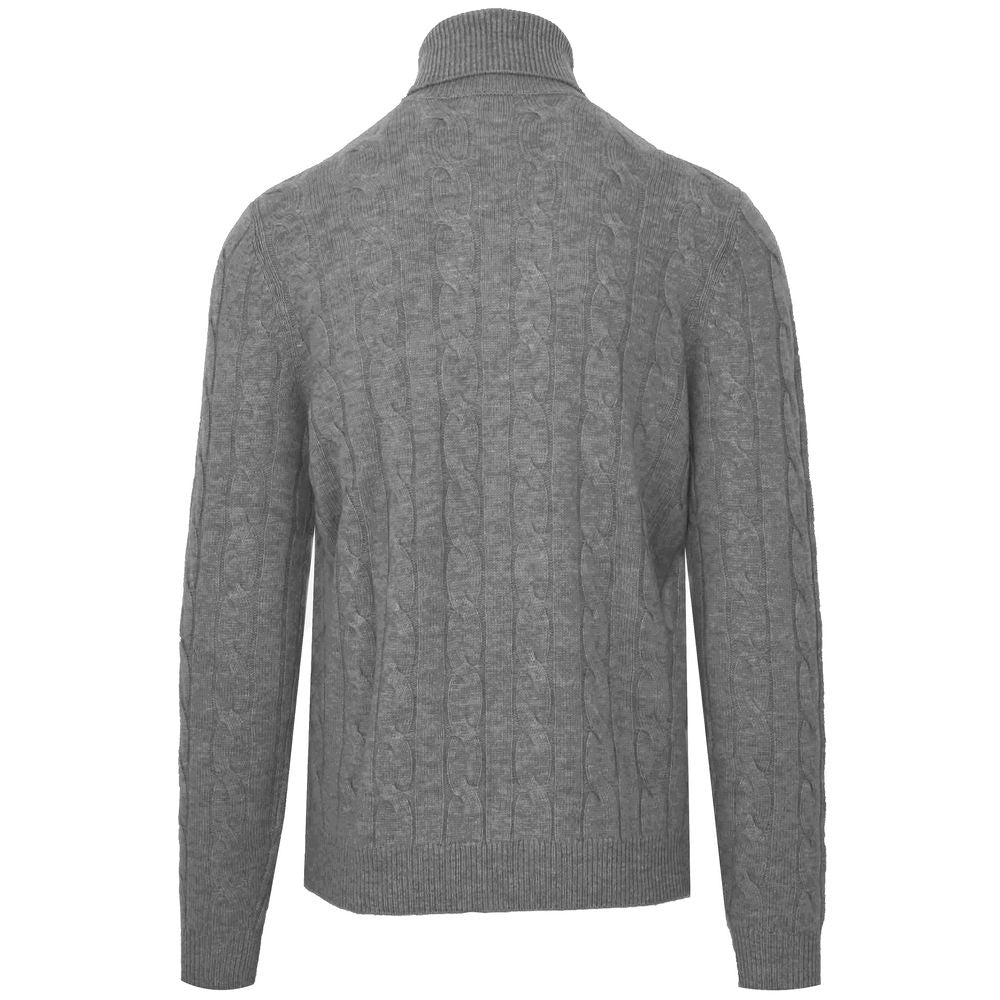 Malo Grey Wool Turtleneck Sweater for Men