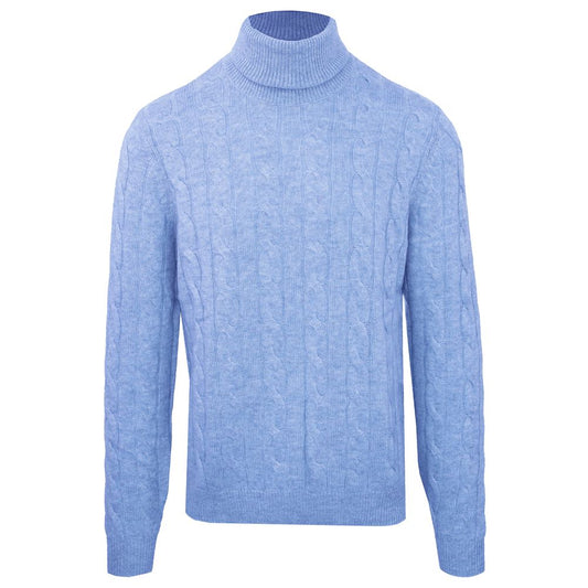 Malo Light Blue Men's Wool Turtleneck Sweater