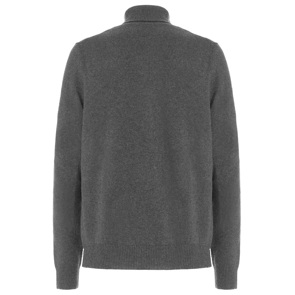 Malo Grey Wool Turtleneck Sweater for Men