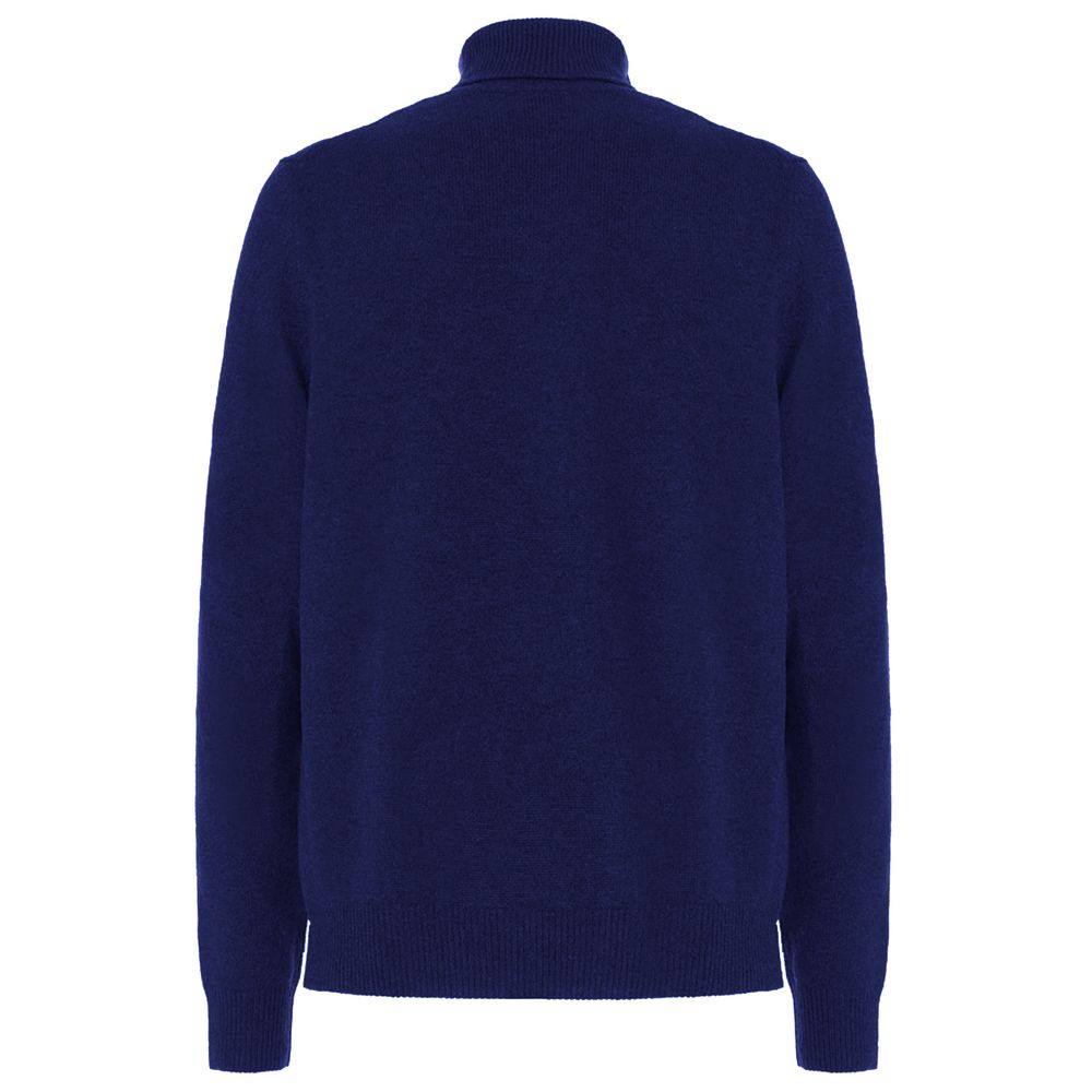 Malo turtleneck sweater for men in blue wool