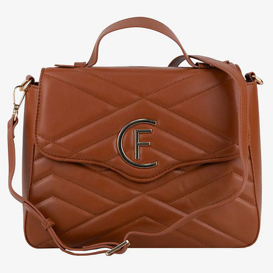 CRISTINAEFFE Brown Faux Leather Women Crossbody Bag