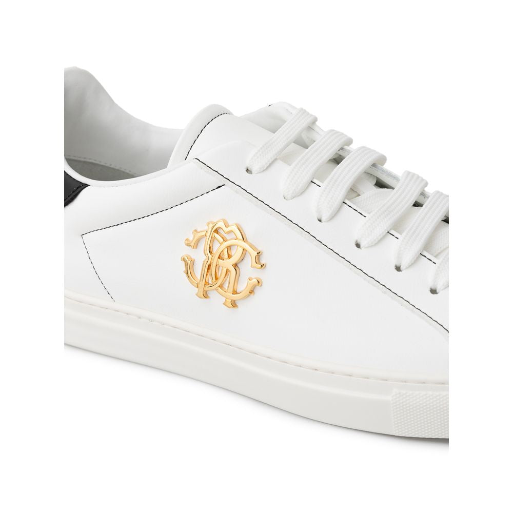 Roberto Cavalli White Leather Sneakers