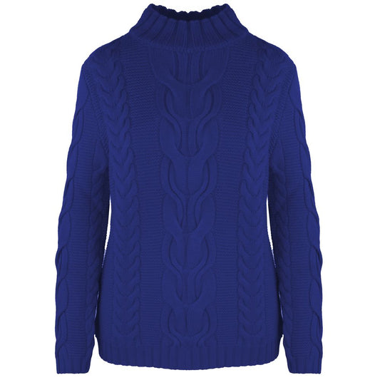 Malo turtleneck sweater for women made of blue wool