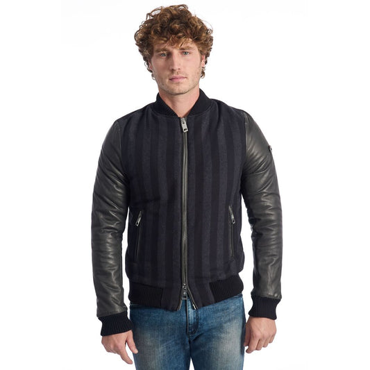 Roberto Pepe Luxury Schwarz Wolle Männer Jacke