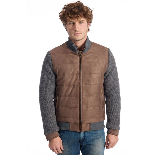 Roberto Pepe Luxury Braune Jacke aus Wolle für Männer