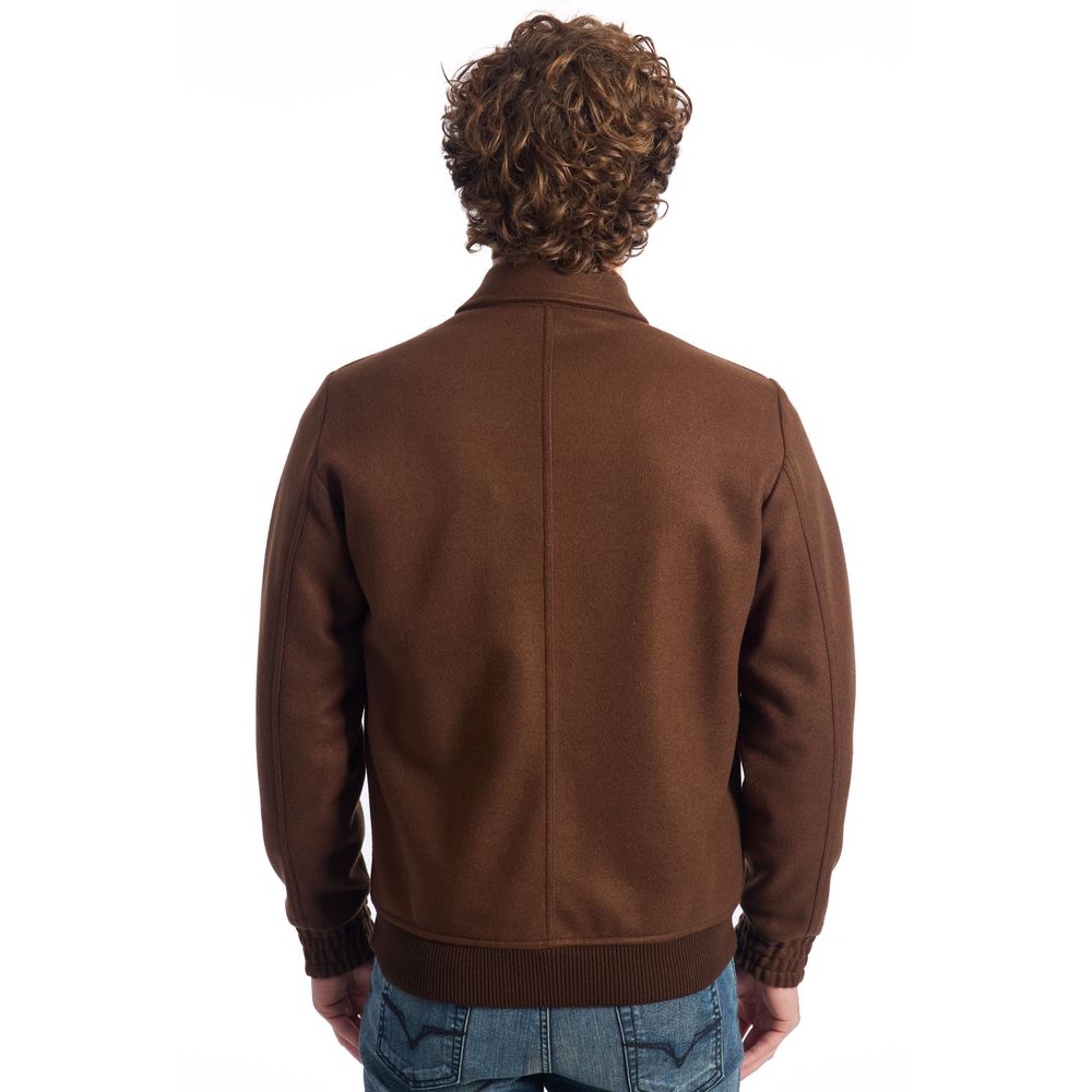 Roberto Pepe Luxury Brown Polyester Men's Jacket