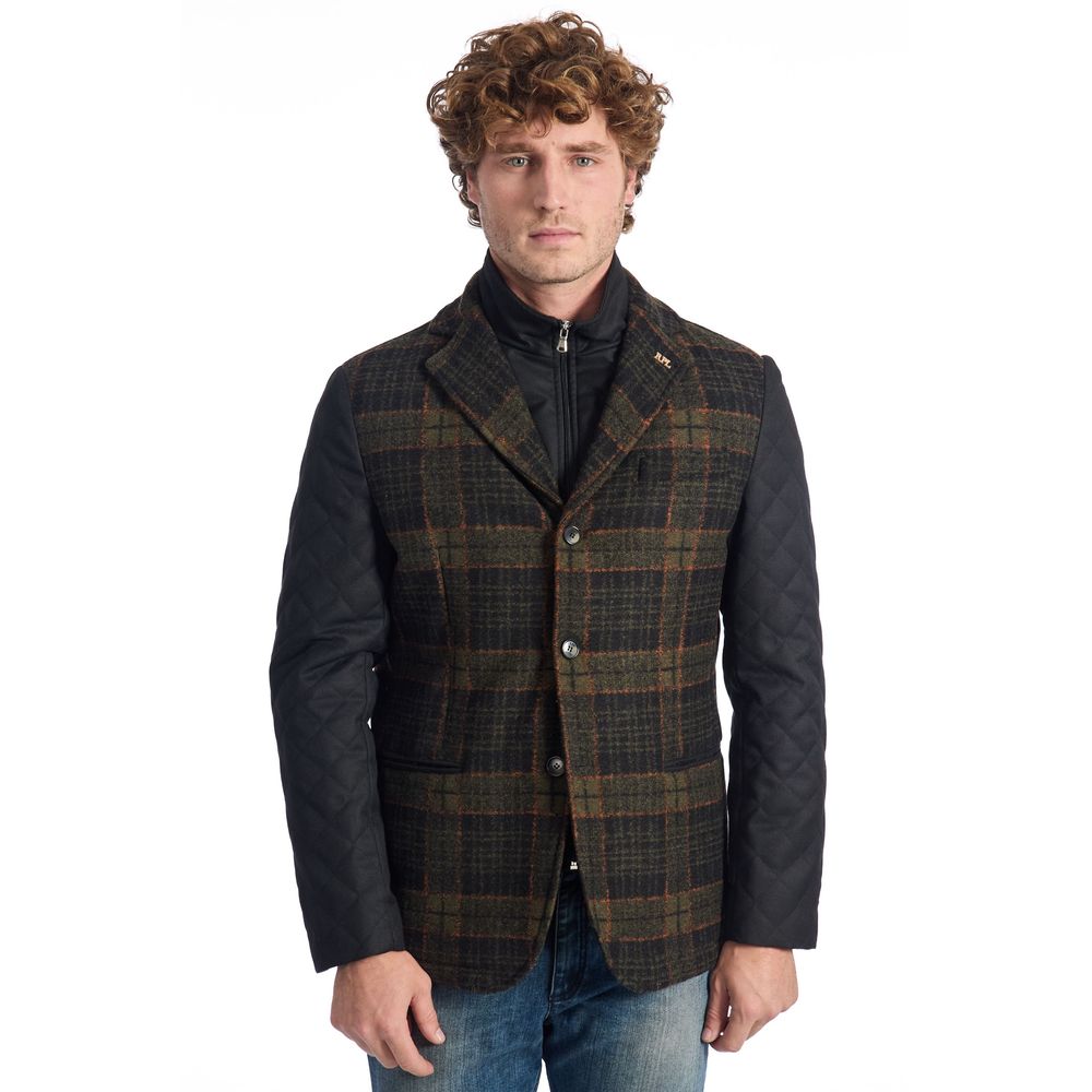 Roberto Pepe Luxury Brown Wool Jacket for Men