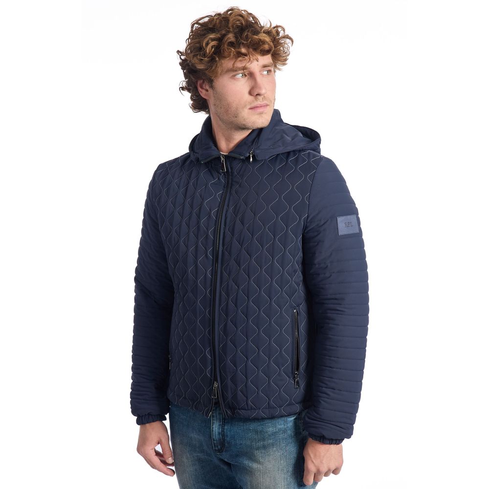 Roberto Pepe Luxury Blue Polyamide Men's Jacket