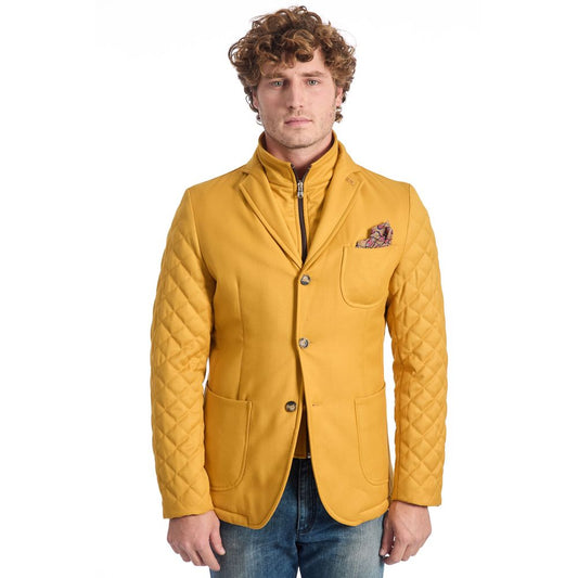 Roberto Pepe Luxury Yellow Viscose Men's Jacket