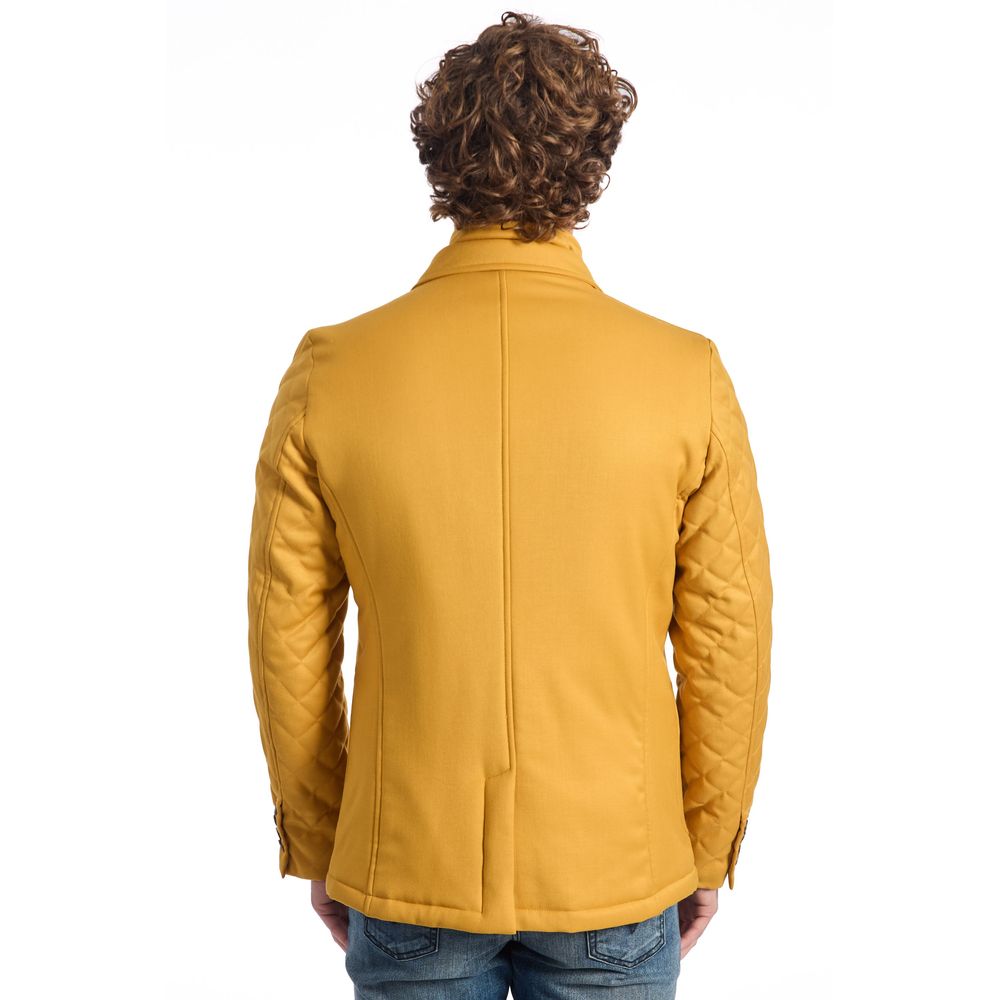 Roberto Pepe Luxury Yellow Viscose Men's Jacket