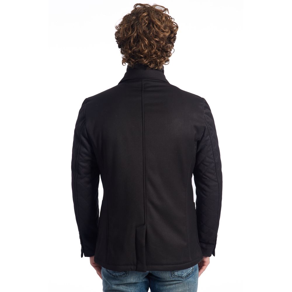 Roberto Pepe Luxury Black Viscose Men's Jacket