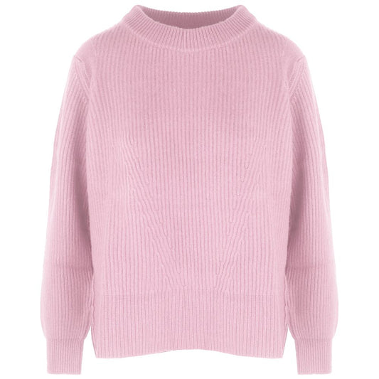 Malo Rosa cashmere sweater for women with rib embroidery