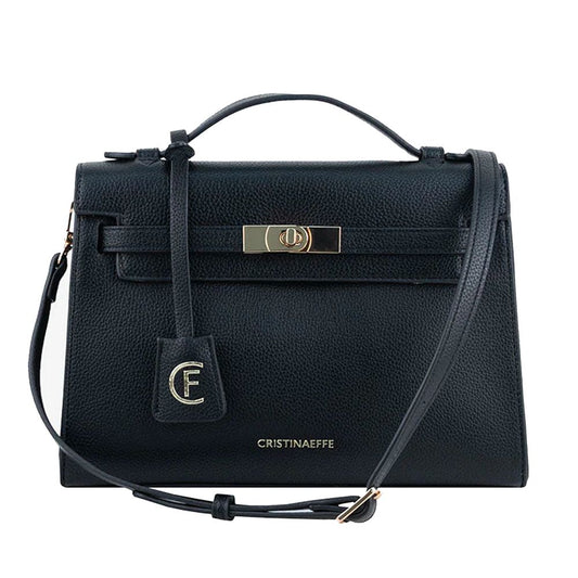 CRISTINAEFFE Black Faux Leather Women's Crossbody Bag