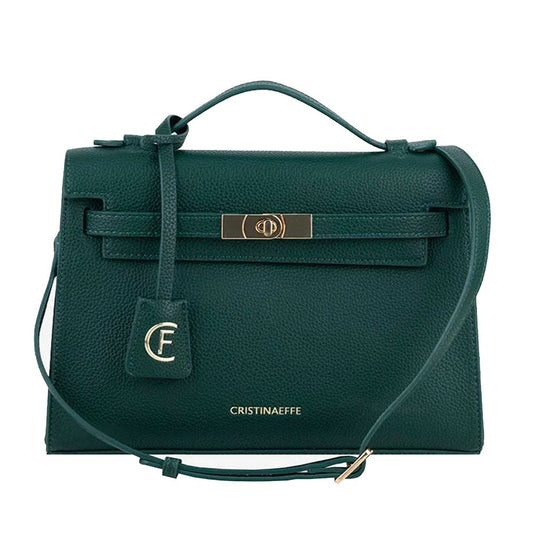 CRISTINAEFFE Green Faux Leather Women's Crossbody Bag