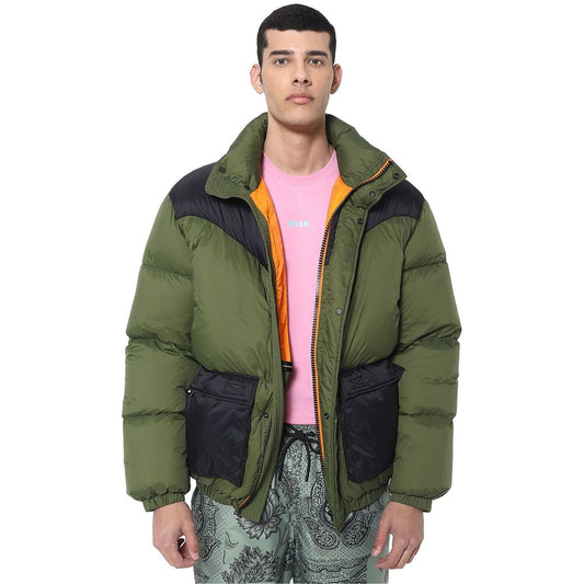 MSGM Grüne Nylon Männer Bomberjacke