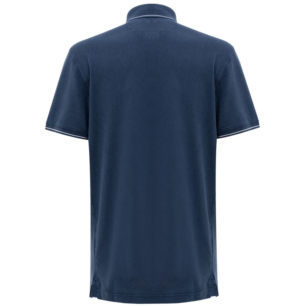 Corneliani Marineblaues Baumwoll-Poloshirt