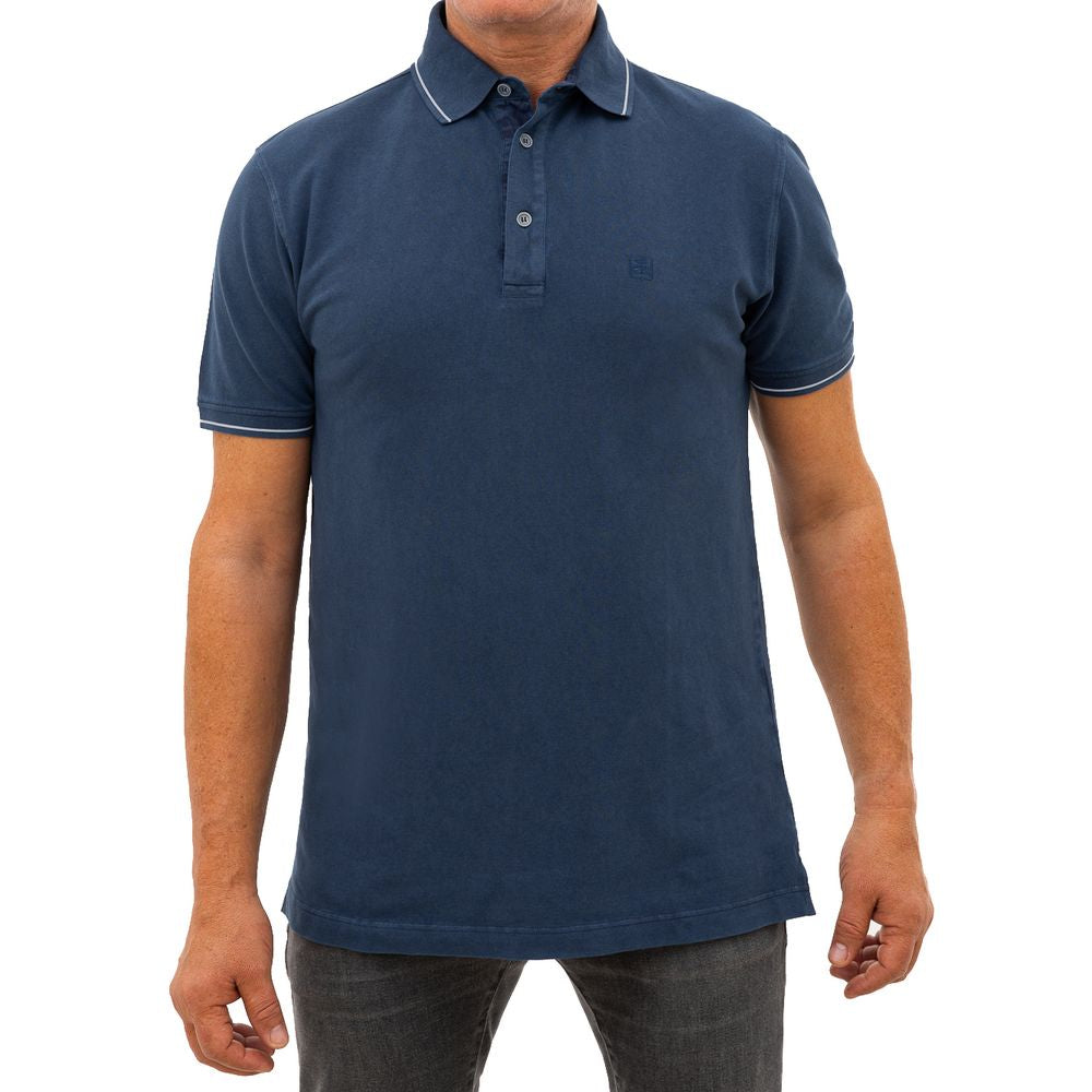 Corneliani Marineblaues Baumwoll-Poloshirt