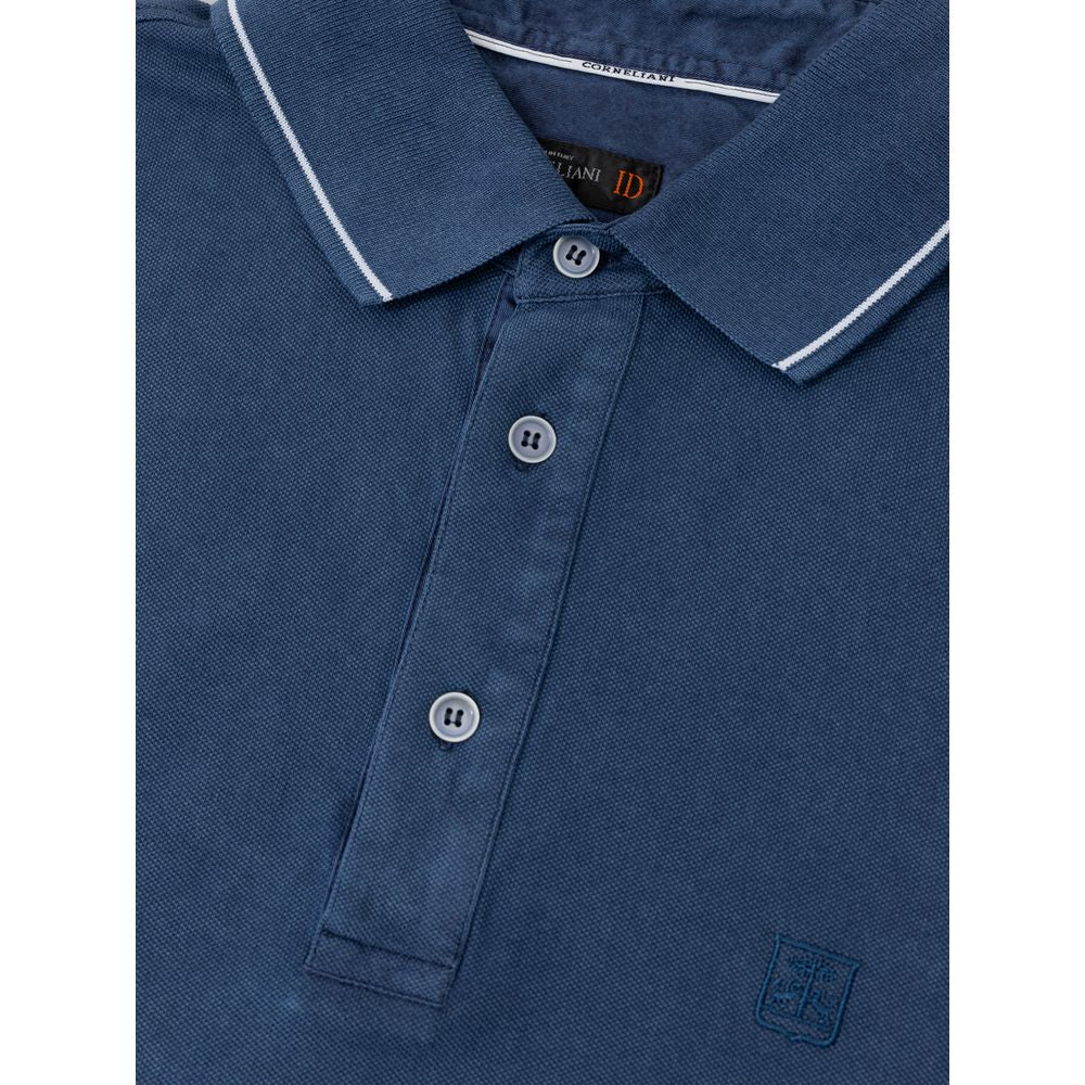 Corneliani Marineblaues Baumwoll-Poloshirt