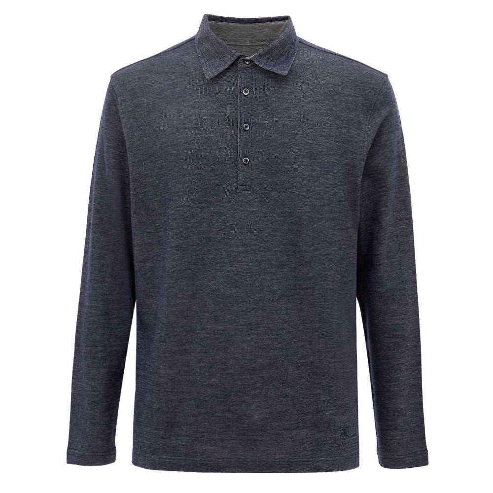 Corneliani Polohemd aus blauer Wolle