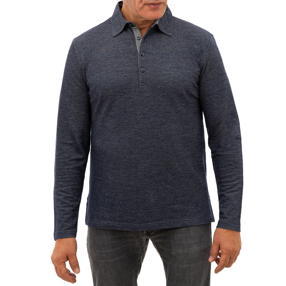 Corneliani Polohemd aus blauer Wolle